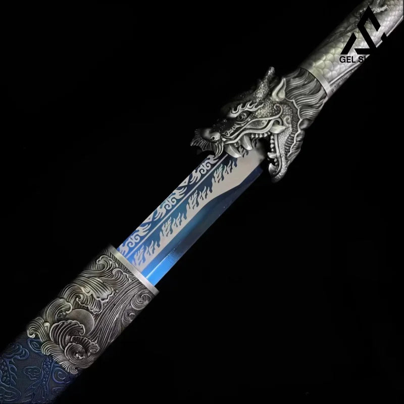 GS186 Red and blue Longquan high-manganese steel sabers and swords(US ONLY)
