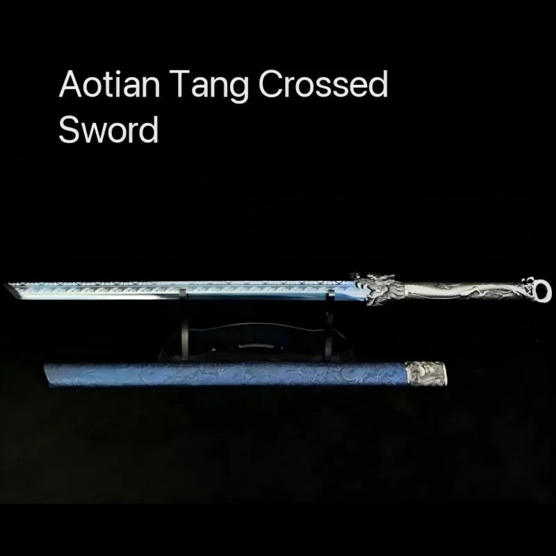 GS186 Red and blue Longquan high-manganese steel sabers and swords(US ONLY)