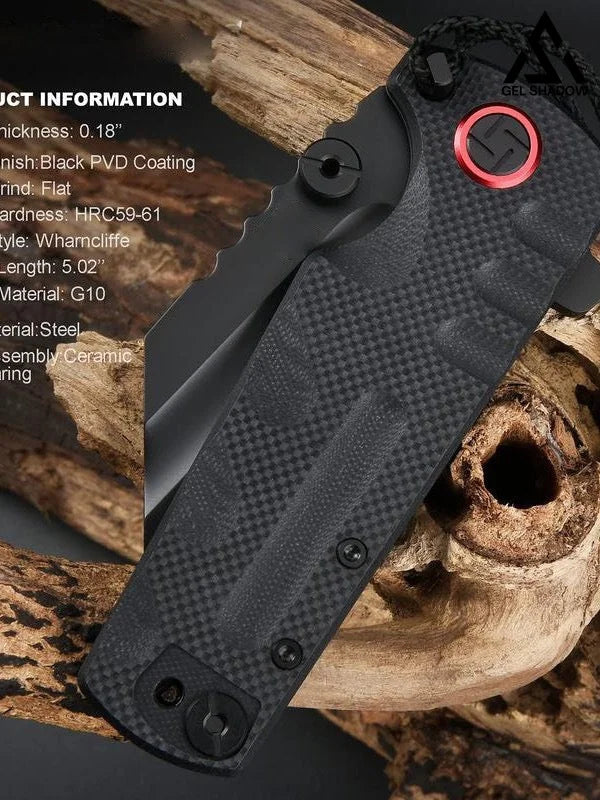 GS191 ARTISANCUTLERY Tactical Knife Proponent Subsize (1820PS) D2 Steel Black PVD Blade with G10 Handle
