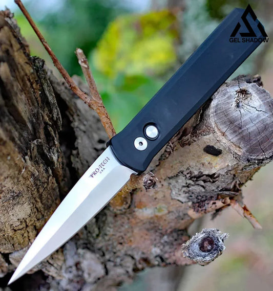GS218 Pro-Tech 921-SATIN Godfather Auto Black Handle Knife