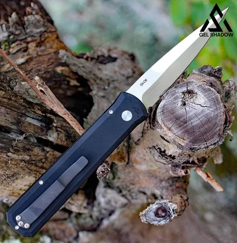GS218 Pro-Tech 921-SATIN Godfather Auto Black Handle Knife