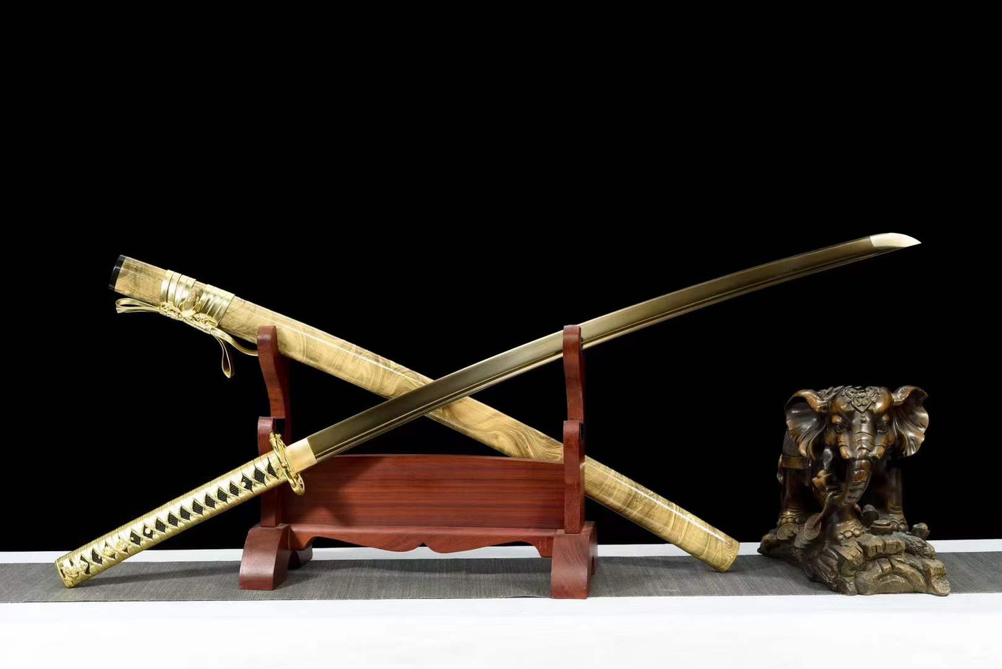 Hand Forged Japanese Samurai Katana Golden Snake High Manganese Steel Hand grinding