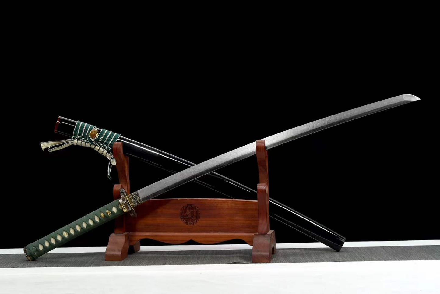 Hand Forged Japanese Samurai Katana Wind Chimes T10 With Black Sheath