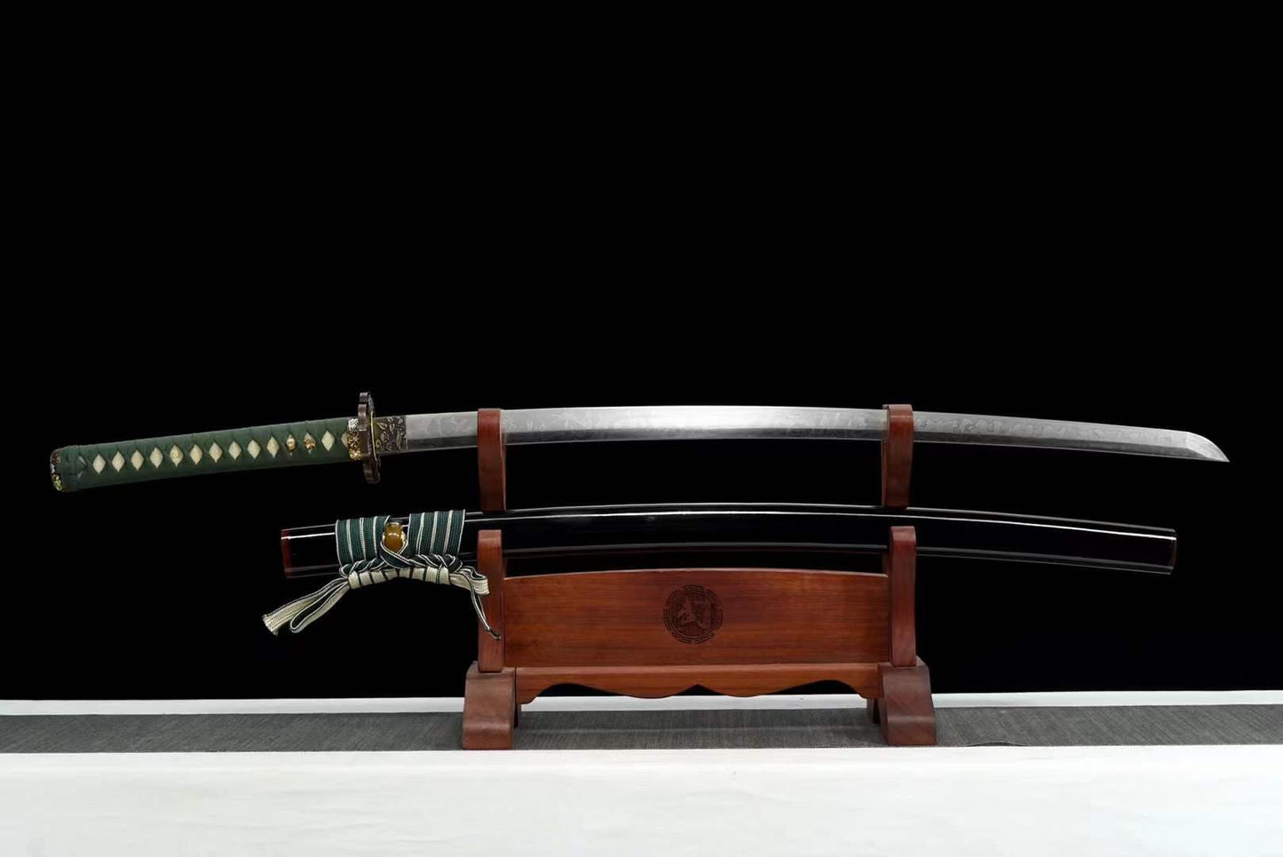 Hand Forged Japanese Samurai Katana Wind Chimes T10 With Black Sheath