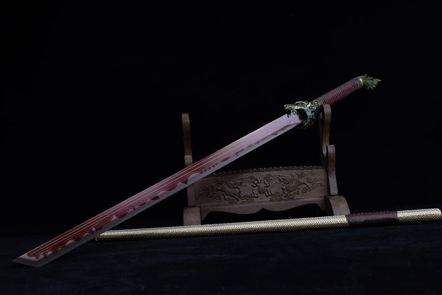 Handmade High Carbon Steel Flowing Shadow Chinese Sword With Red Blade