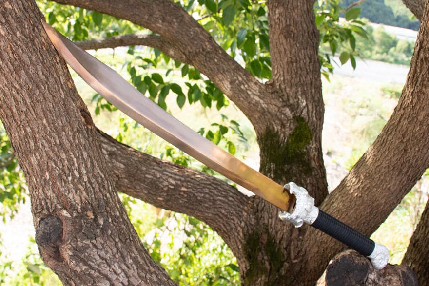 Handmade High Manganese Steel Kim Snow Chinese Knife With Golden Blade