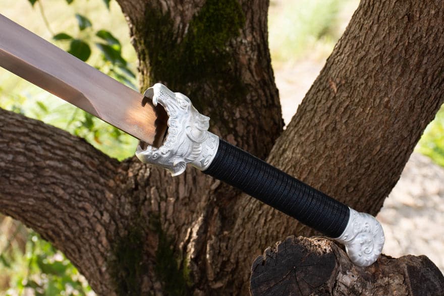 Handmade High Manganese Steel Kim Snow Chinese Knife With Golden Blade