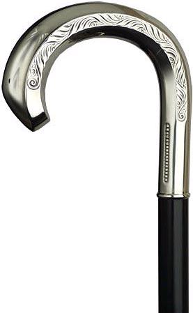 Scratch and Dent Alpaca Feather Carved Tourist Handle Walking Cane With Black Maple Shaft V2272