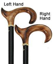 Hand-Specific Scorched Maple Ergonomic Walking Cane