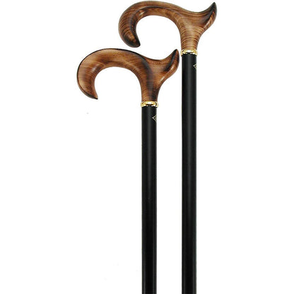 Hand-Specific Scorched Maple Ergonomic Walking Cane