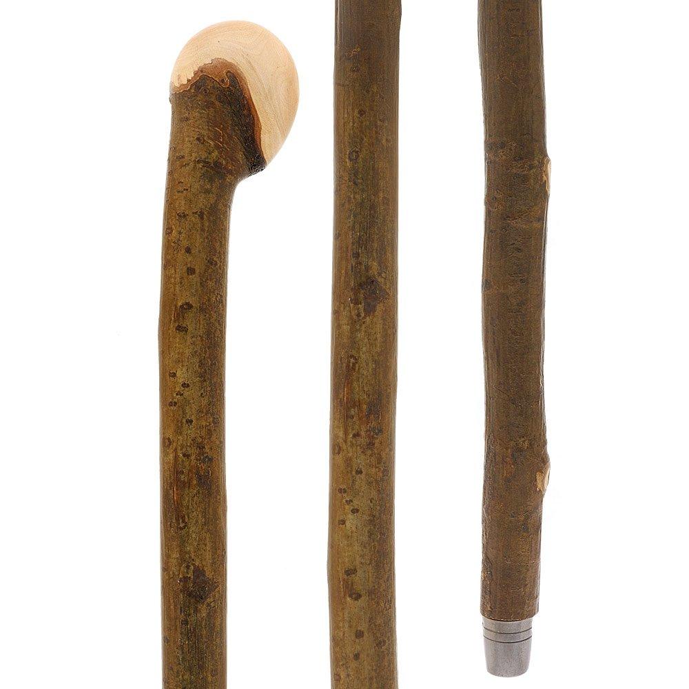 Natural Charm: Hazelwood Root Knobbed Cane with Leather Strap