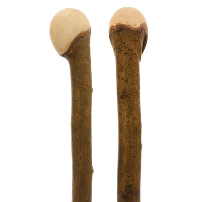 Natural Charm: Hazelwood Root Knobbed Cane with Leather Strap