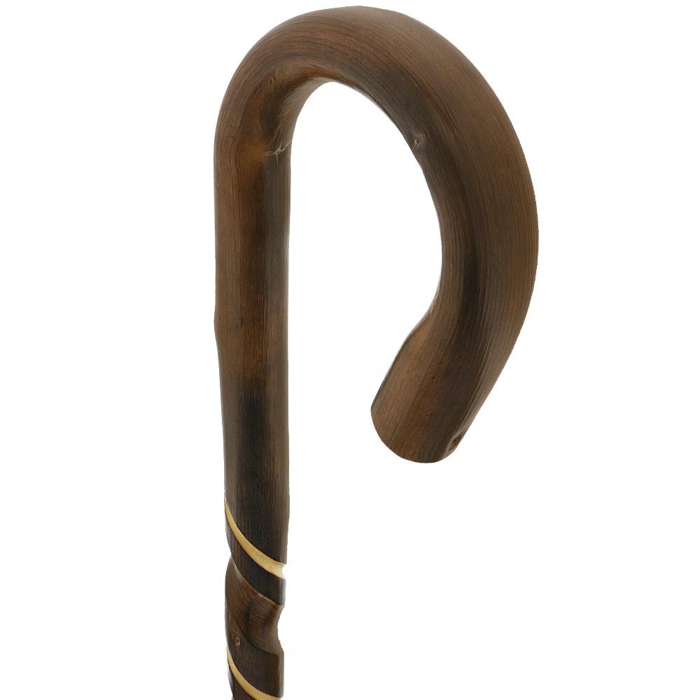 Natural Rustic Walking Cane: Flamed Chestnut Tourist