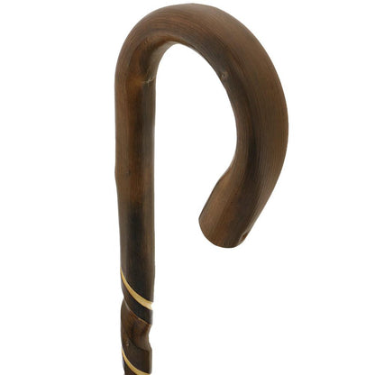 Natural Rustic Walking Cane: Flamed Chestnut Tourist