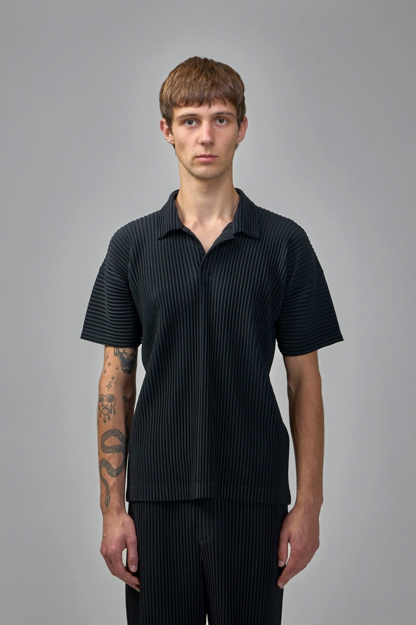 Pleated Polo Shirt