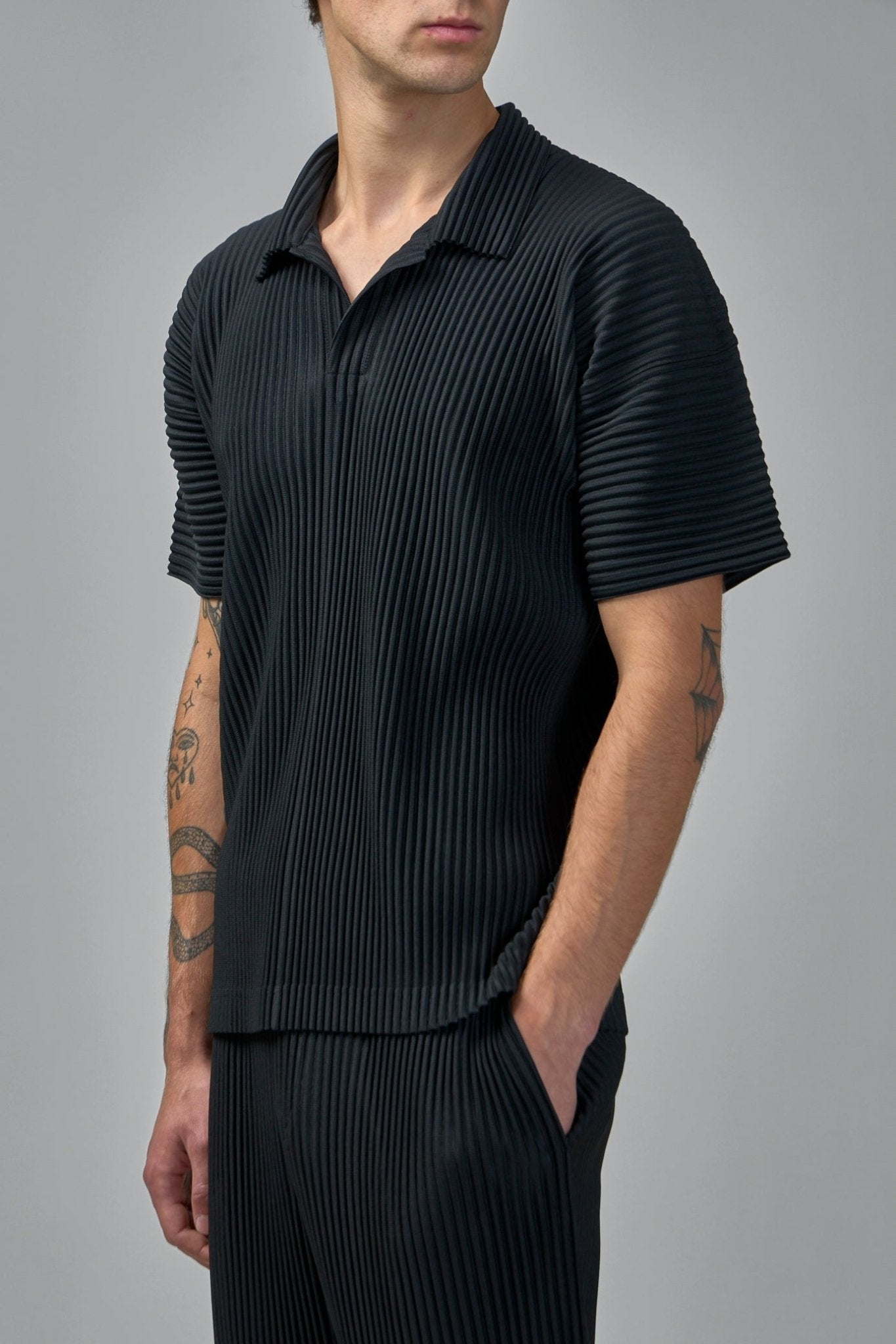 Pleated Polo Shirt