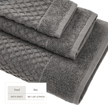 Cotton Diamond Waffle Weave Bath Towel Set - Grayson Collection