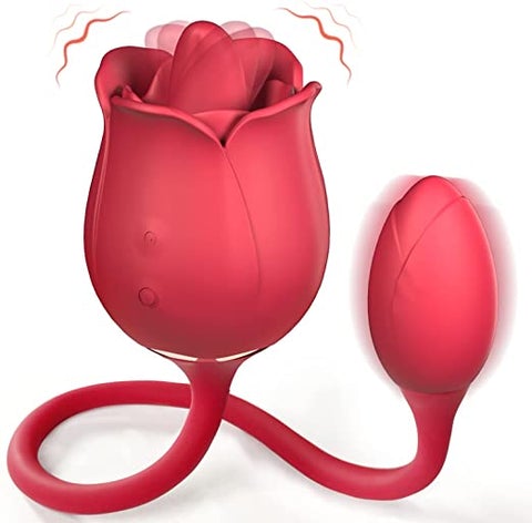 Rose Tongue Vibrator with Vibrating Egg - Vibrator product image for intimate wellness and personal care