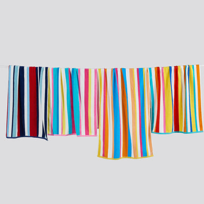 Cotton Velour Cabana Stripe Beach Towel - Novia Collection