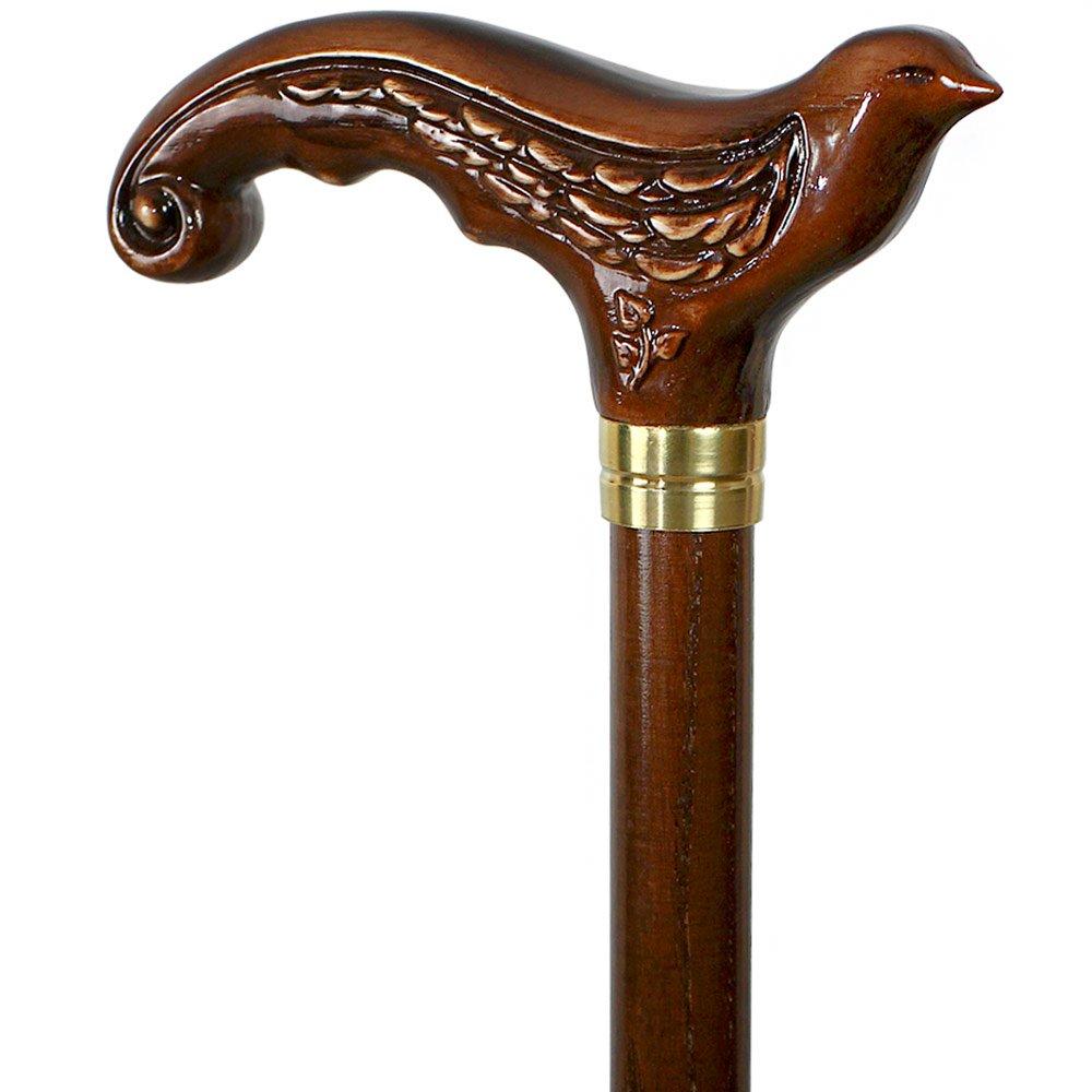 Swallow Under the Tree: Artisan Intricate Hand-Carved Cane