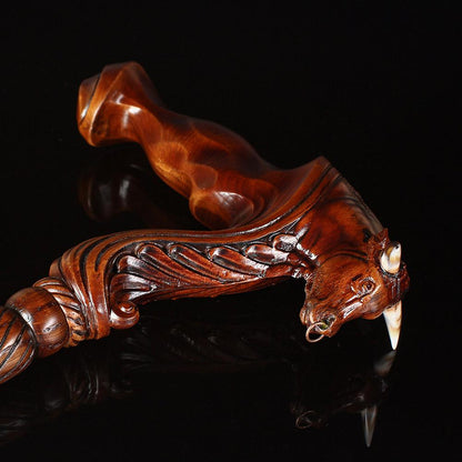 Bull Buffalo Right Hand Ergonomic Handcarved Cane