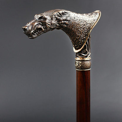 Victorian Wolf: Artisan Intricate Detail Brass Design Cane