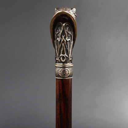 Victorian Wolf: Artisan Intricate Detail Brass Design Cane