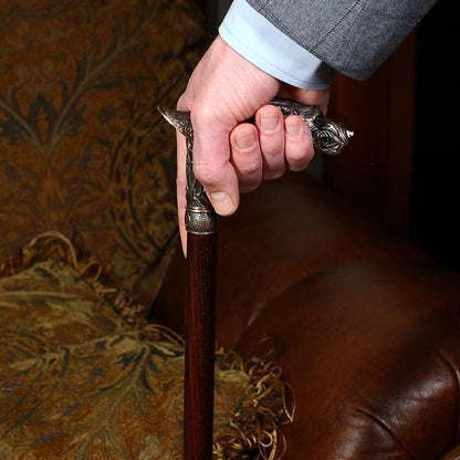 Victorian Wolf: Artisan Intricate Detail Brass Design Cane