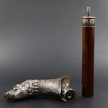 Victorian Wolf: Artisan Intricate Detail Brass Design Cane