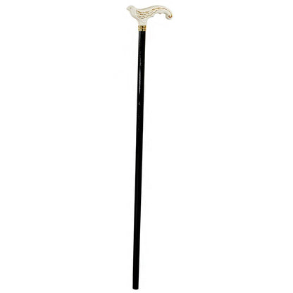 White Swallow Bird: Artisan Intricate Detail Handcarved Cane