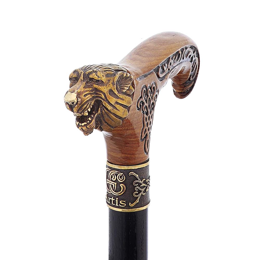 Bronze Direwolf Handcarved Celtic Art Derby Walking Cane