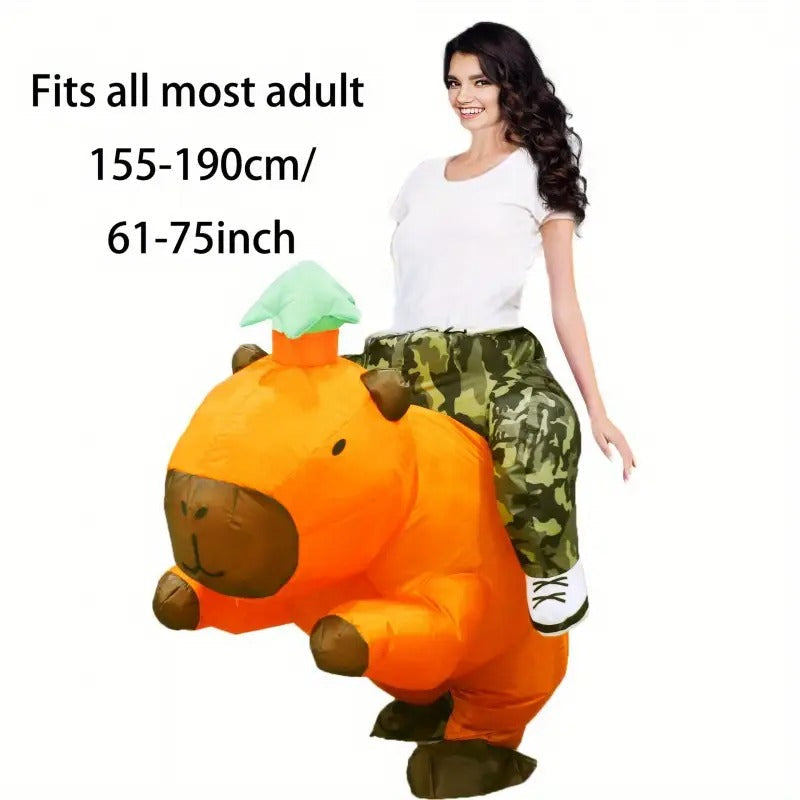 Party Inflatable Capybara with Green Hat