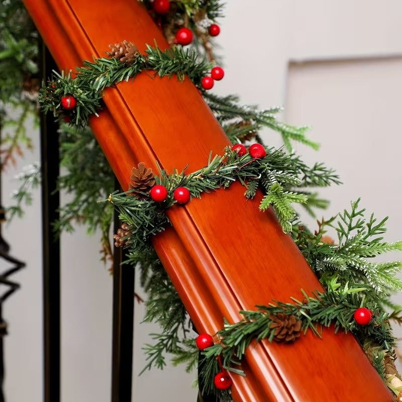 Artificial Pine Garland Twist Ties Christmas Decor Set