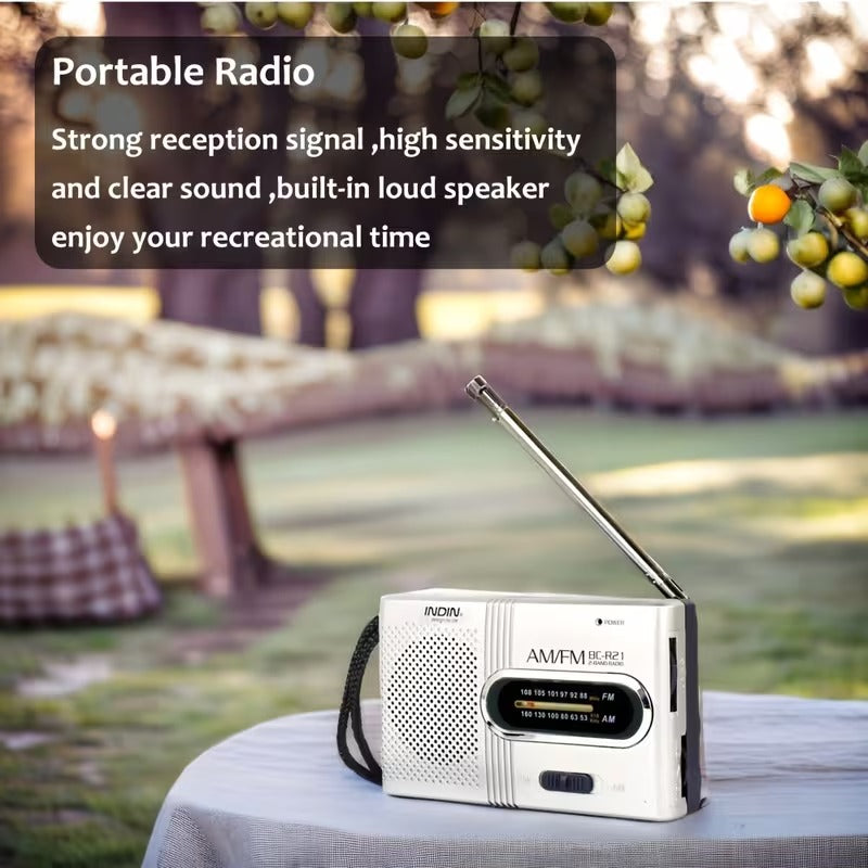 Portable AM/FM Mini Radio with Headphone Jack
