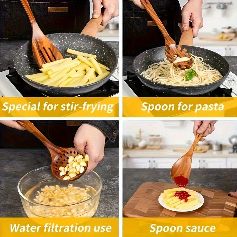 Teak Wood Cookware Set (10pcs)