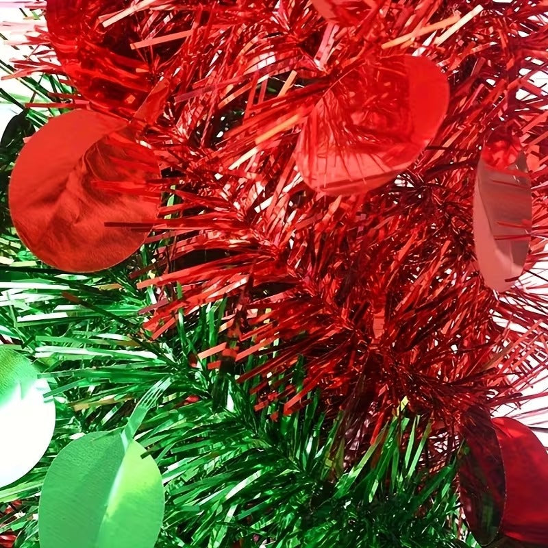 Red Green Sequin Tinsel Christmas Tree