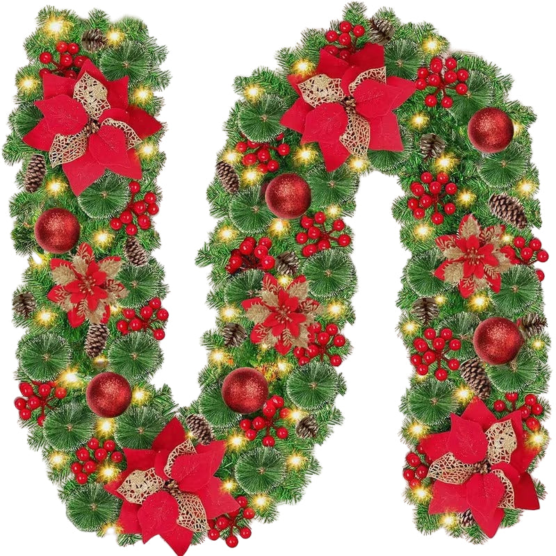 Artificial Christmas Garland with LED Lights