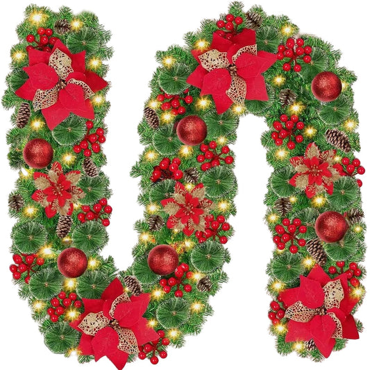 Artificial Christmas Garland with LED Lights