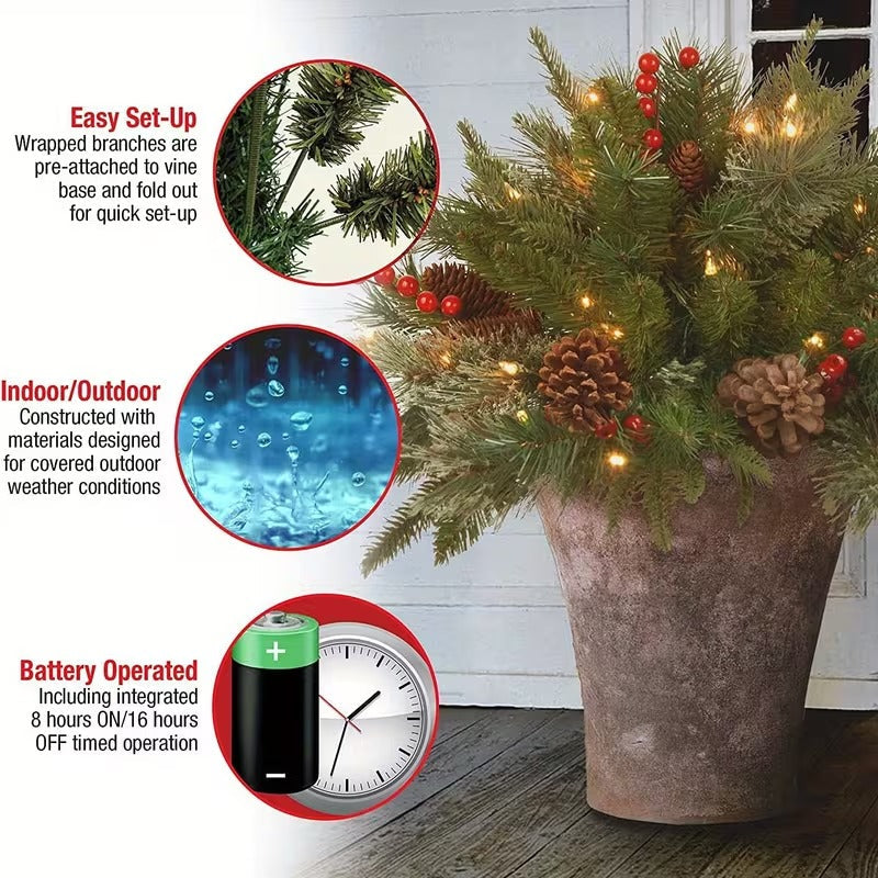 Pre-Lit Artificial Christmas Tree with LED Lights
