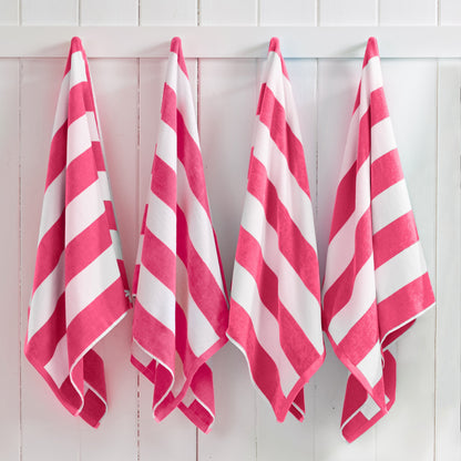 Cotton Velour Cabana Stripe Beach Towel - Novia Collection