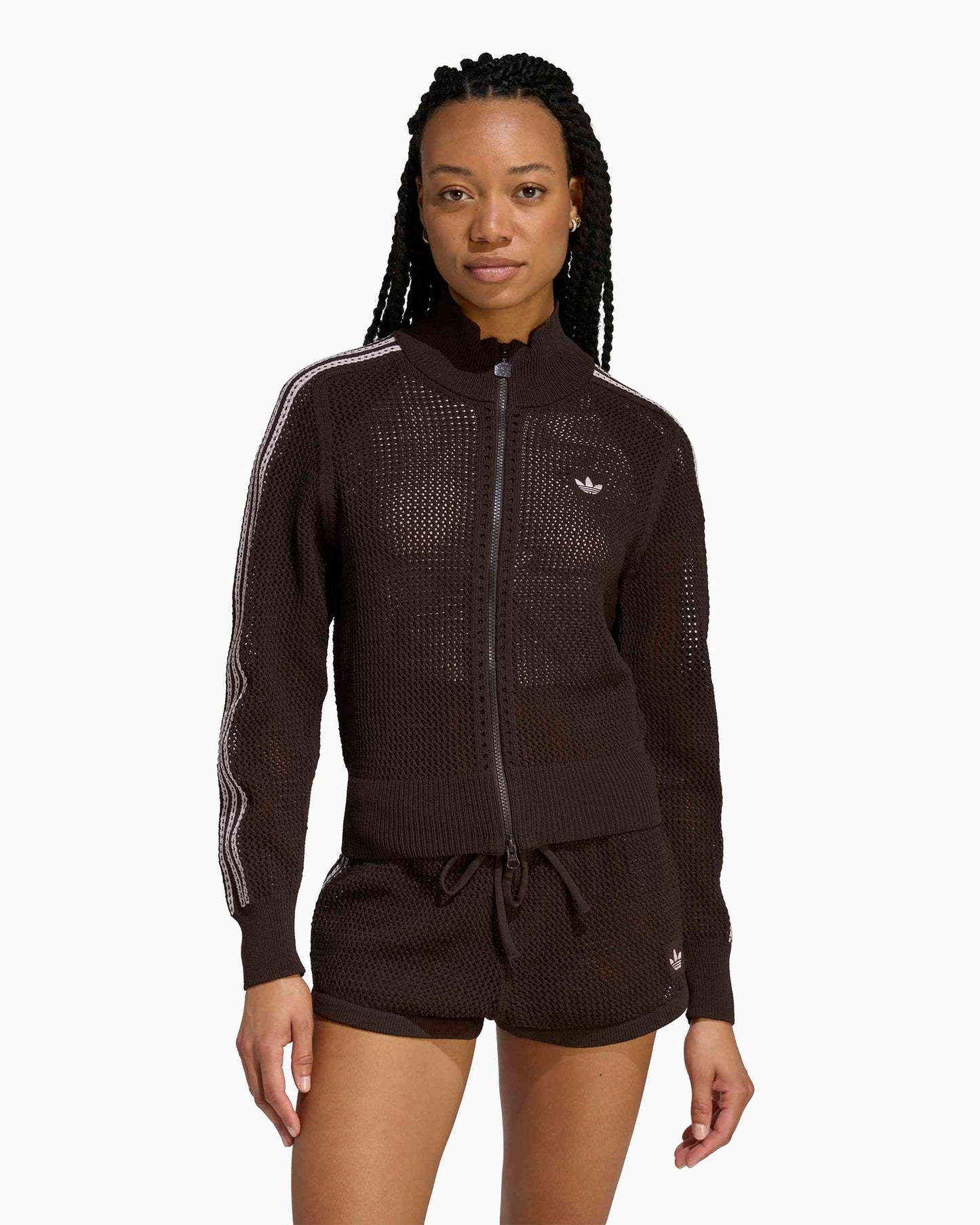 Chaqueta de chandal Slim adidas Originals Firebird Knitted Crochet para mujer