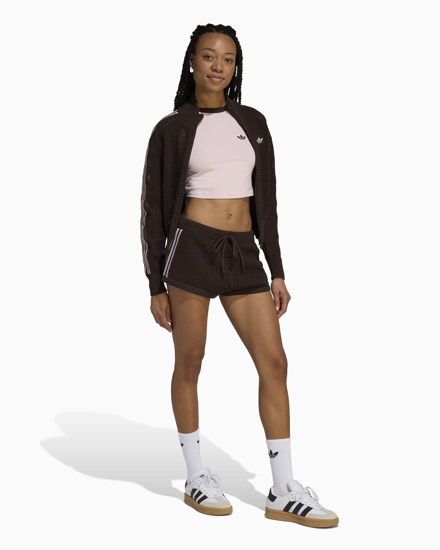 Chaqueta de chandal Slim adidas Originals Firebird Knitted Crochet para mujer