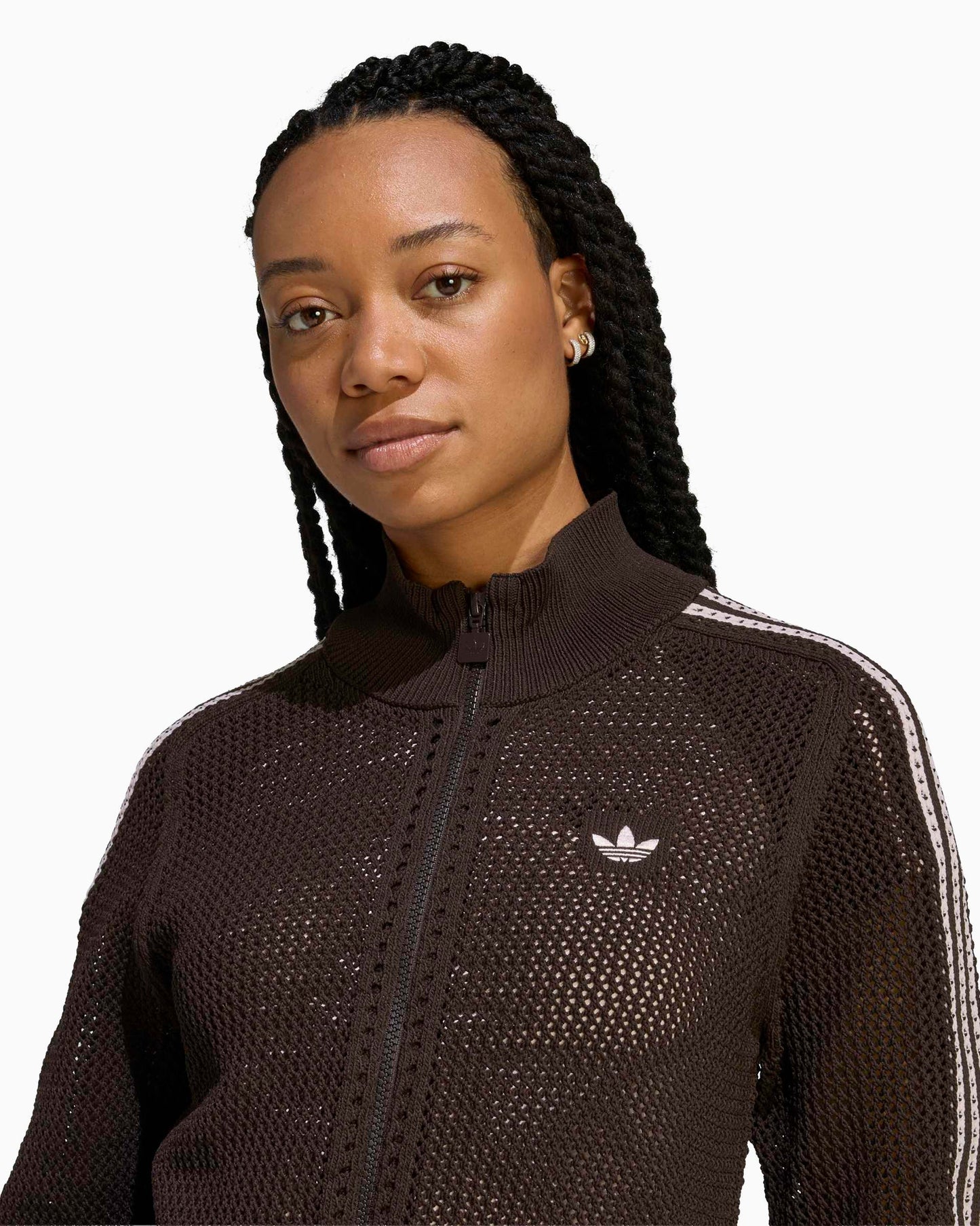 Chaqueta de chandal Slim adidas Originals Firebird Knitted Crochet para mujer