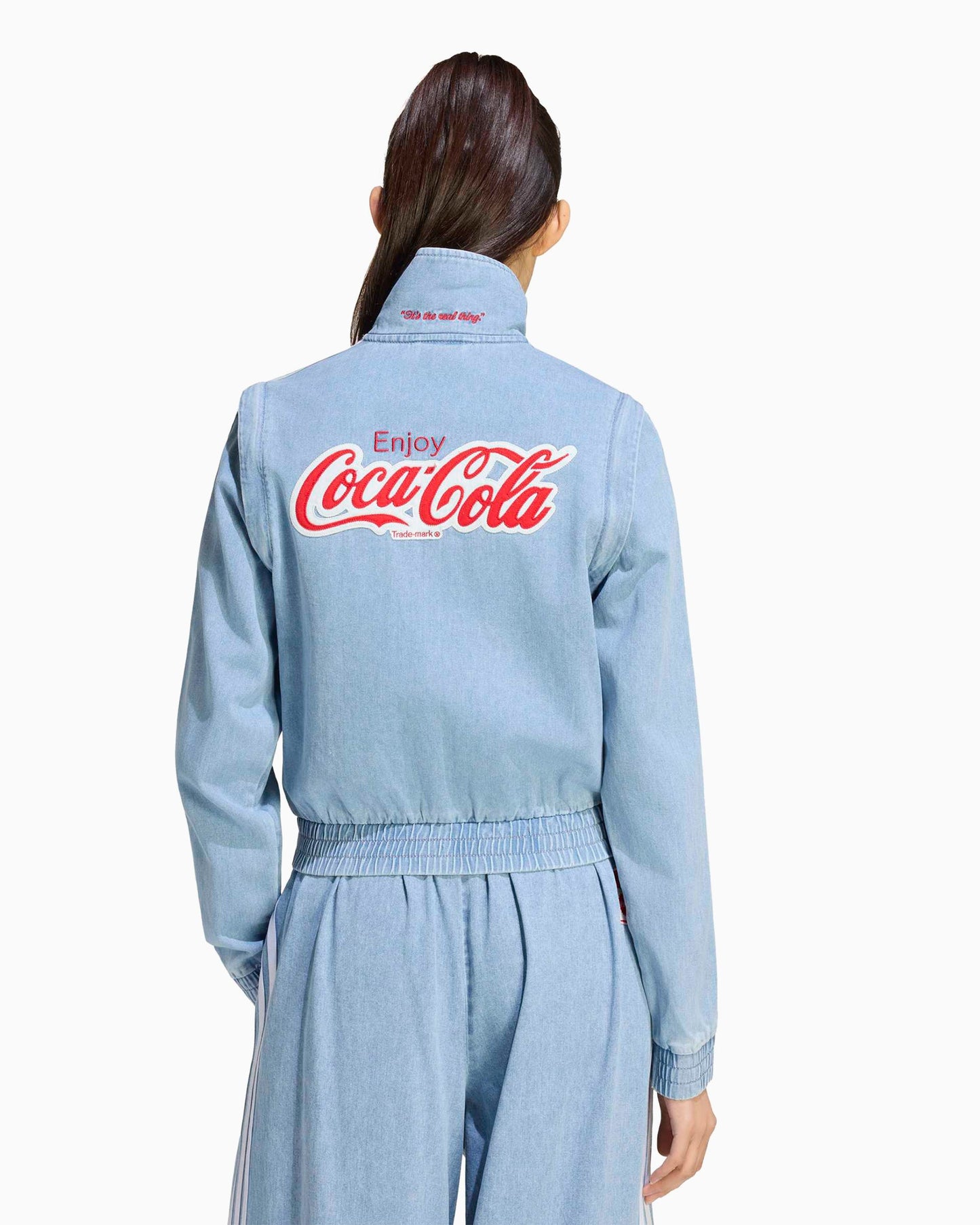Chaqueta de chandal con logo Slim Desmontable adidas Originals x Coca-Cola Firebird Denim para mujer