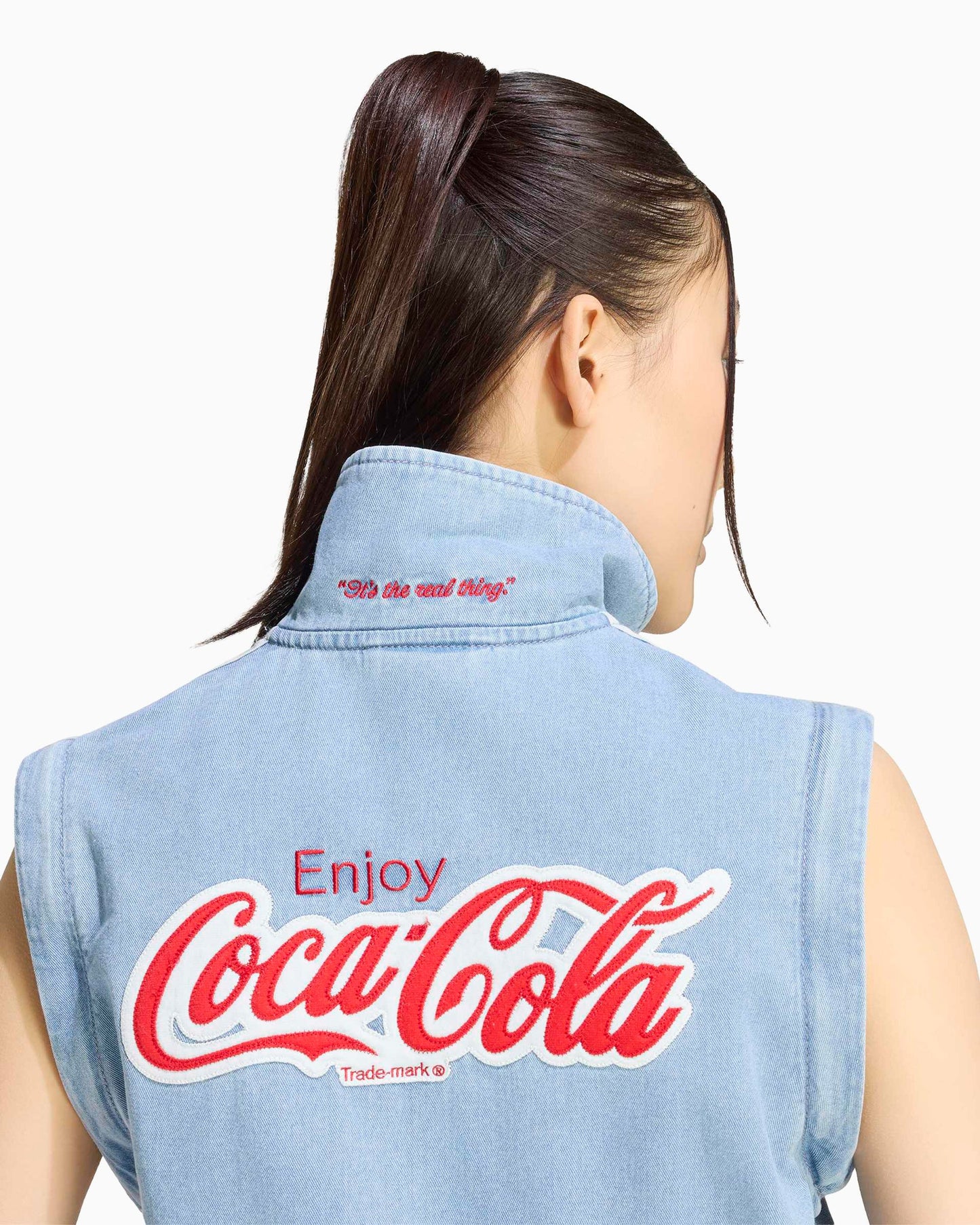 Chaqueta de chandal con logo Slim Desmontable adidas Originals x Coca-Cola Firebird Denim para mujer