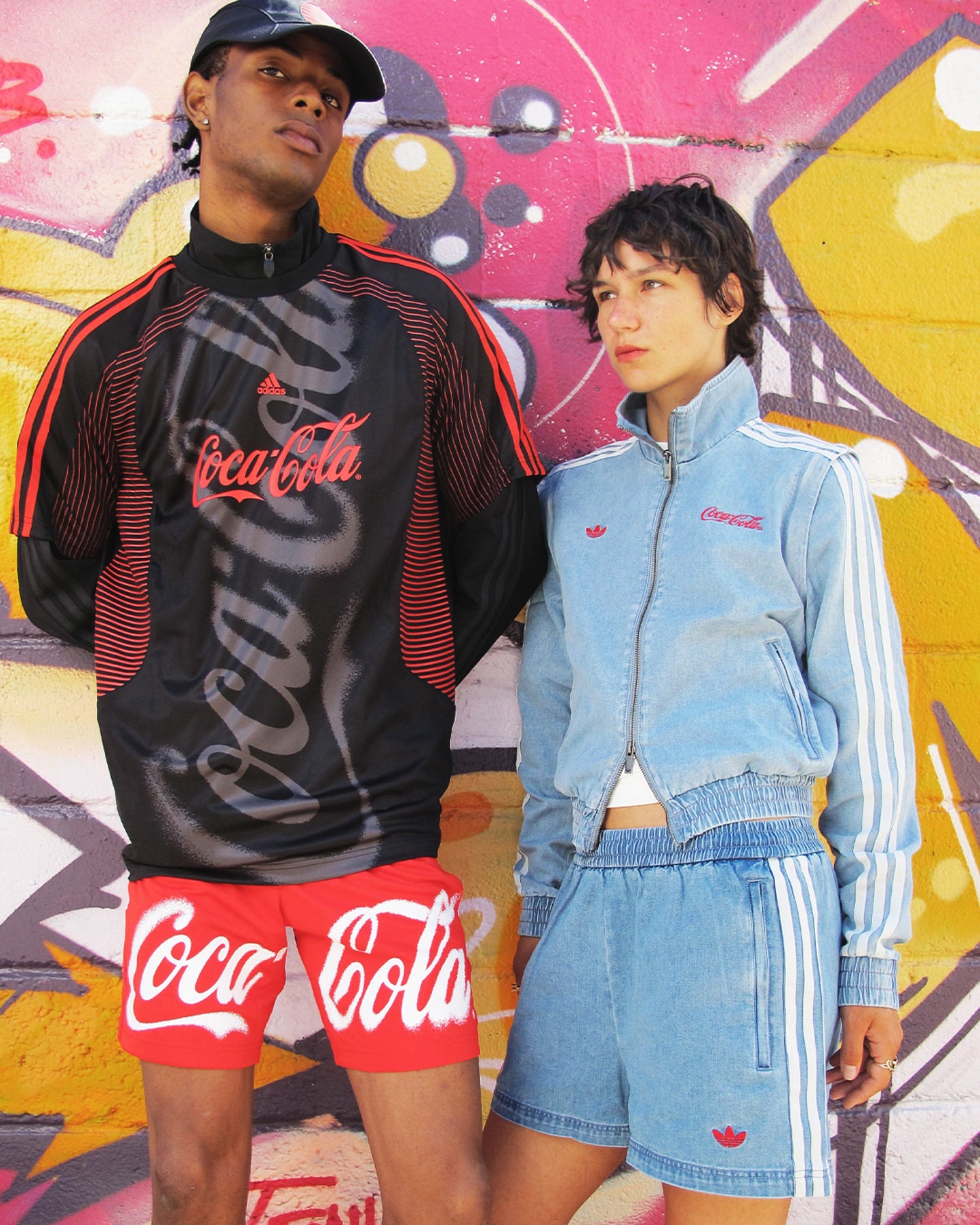 Chaqueta de chandal con logo Slim Desmontable adidas Originals x Coca-Cola Firebird Denim para mujer