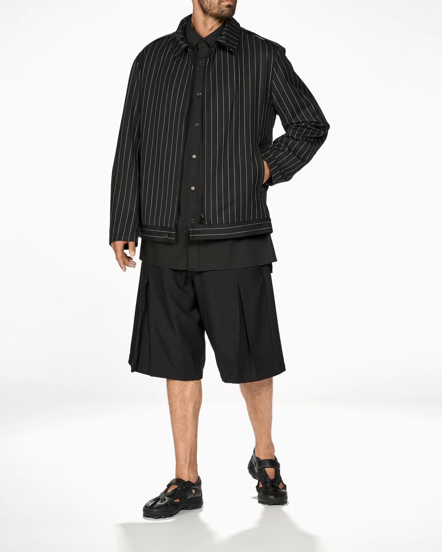Chaqueta ligera de rayas Relaxed adidas Y-3 Refined Wool UT para hombre