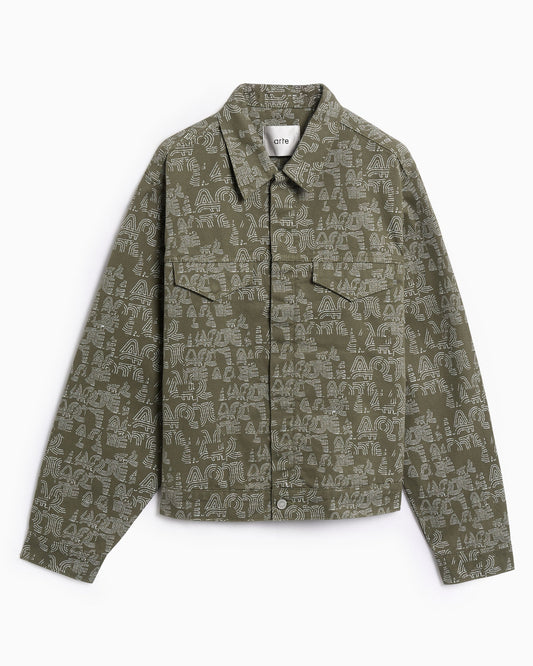 Chaqueta vaquera con gráfico Arte Antwerp Allover para hombre
