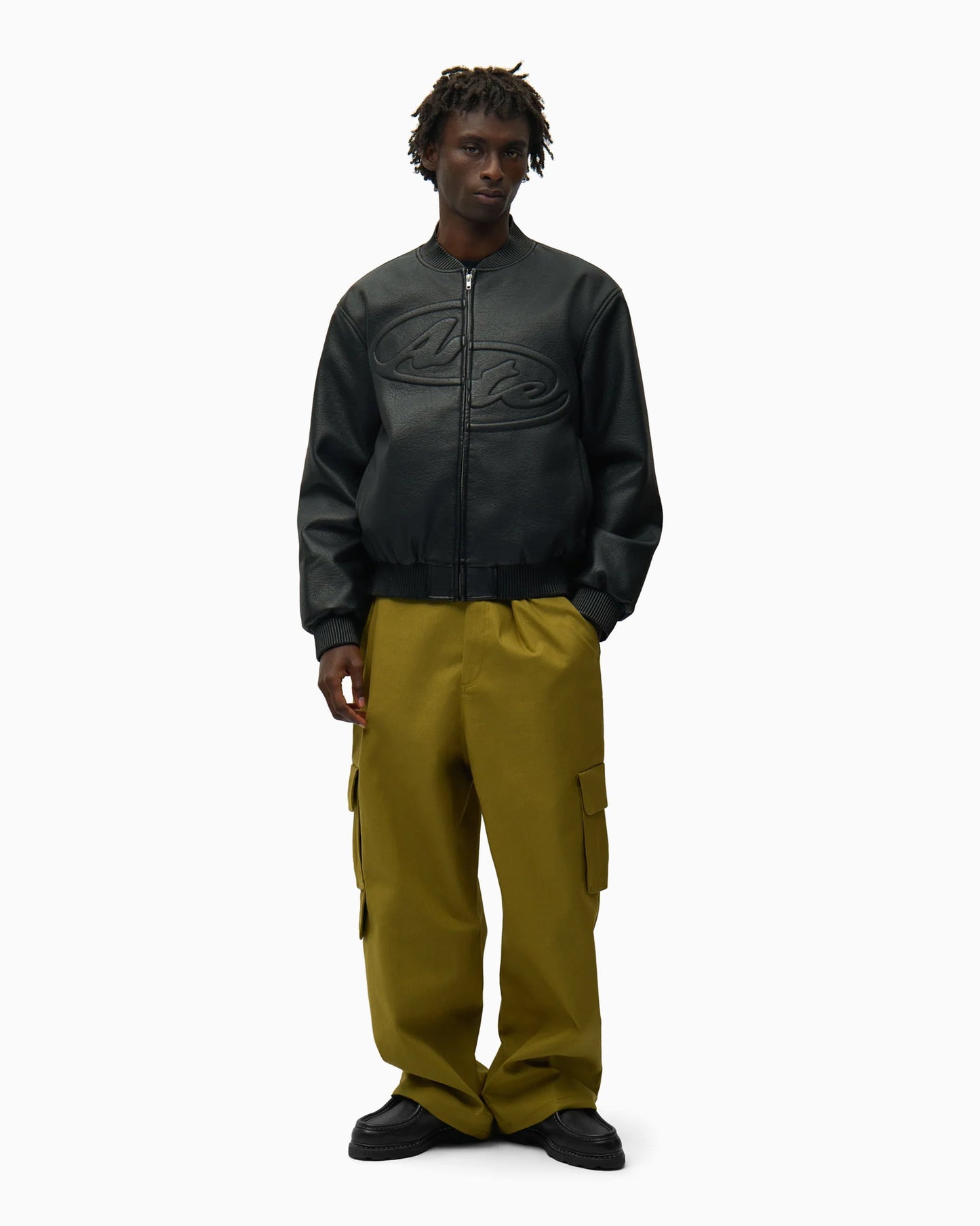 Chaqueta de cuero Arte Antwerp Half Logo para hombre
