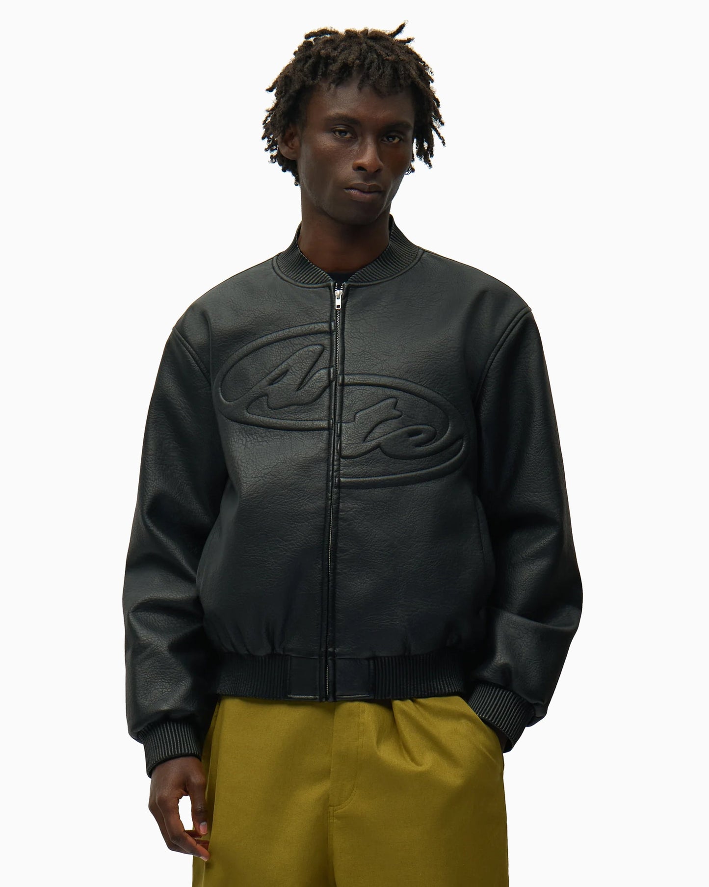 Chaqueta de cuero Arte Antwerp Half Logo para hombre